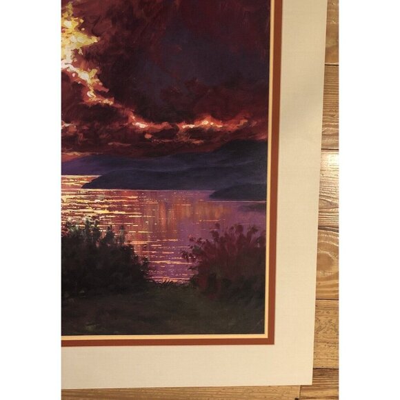 38x32 Mounted Triple Matted Sunset Art Print NUAGES by LITTORIO DEL SIGNORE 2003 - Picture 5 of 6